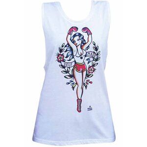Self Made White Muscle Shirt Pinup Boxer Tank Top S-M-L-XL-2XL NWT